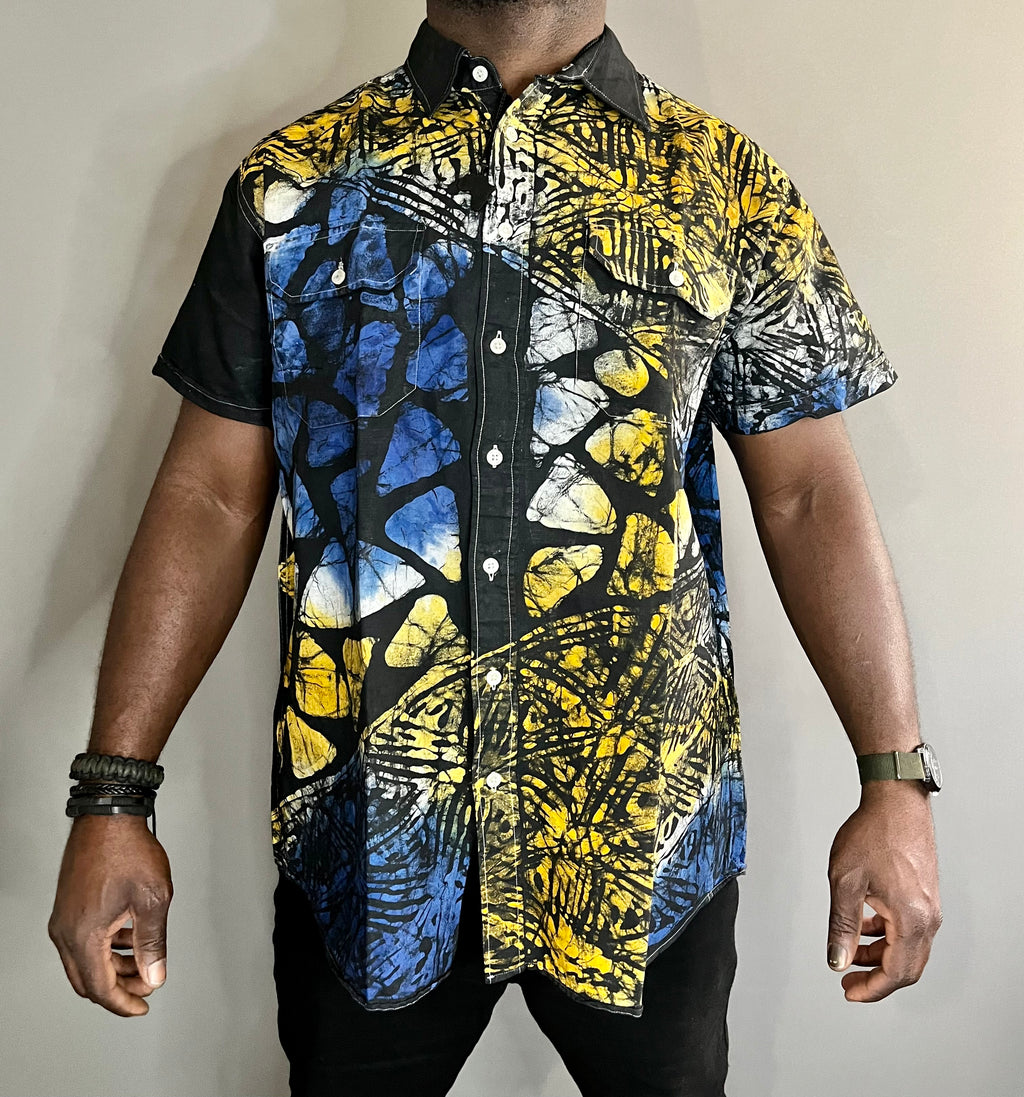 Batik Style African Men’s Shirt Size L-XXL