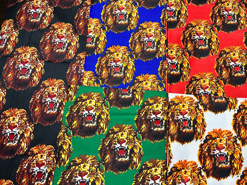 Lion Print Ankara Fabric 1 yard