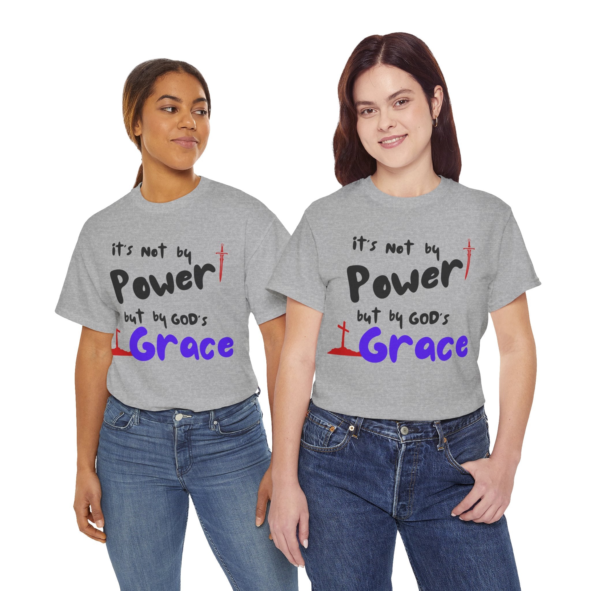 Faith-Inspired Unisex Tee: Power & Grace Shirt, Religious Apparel, Christian Gift, Inspirational T-Shirt, Casual Wear