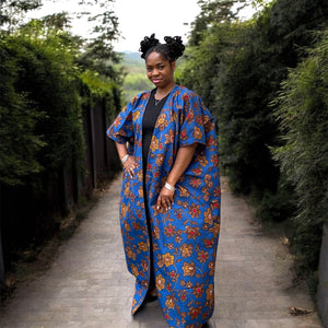 ACHA Bold African Print Kimono Jacket - Handmade Ankara Outerwear for Women