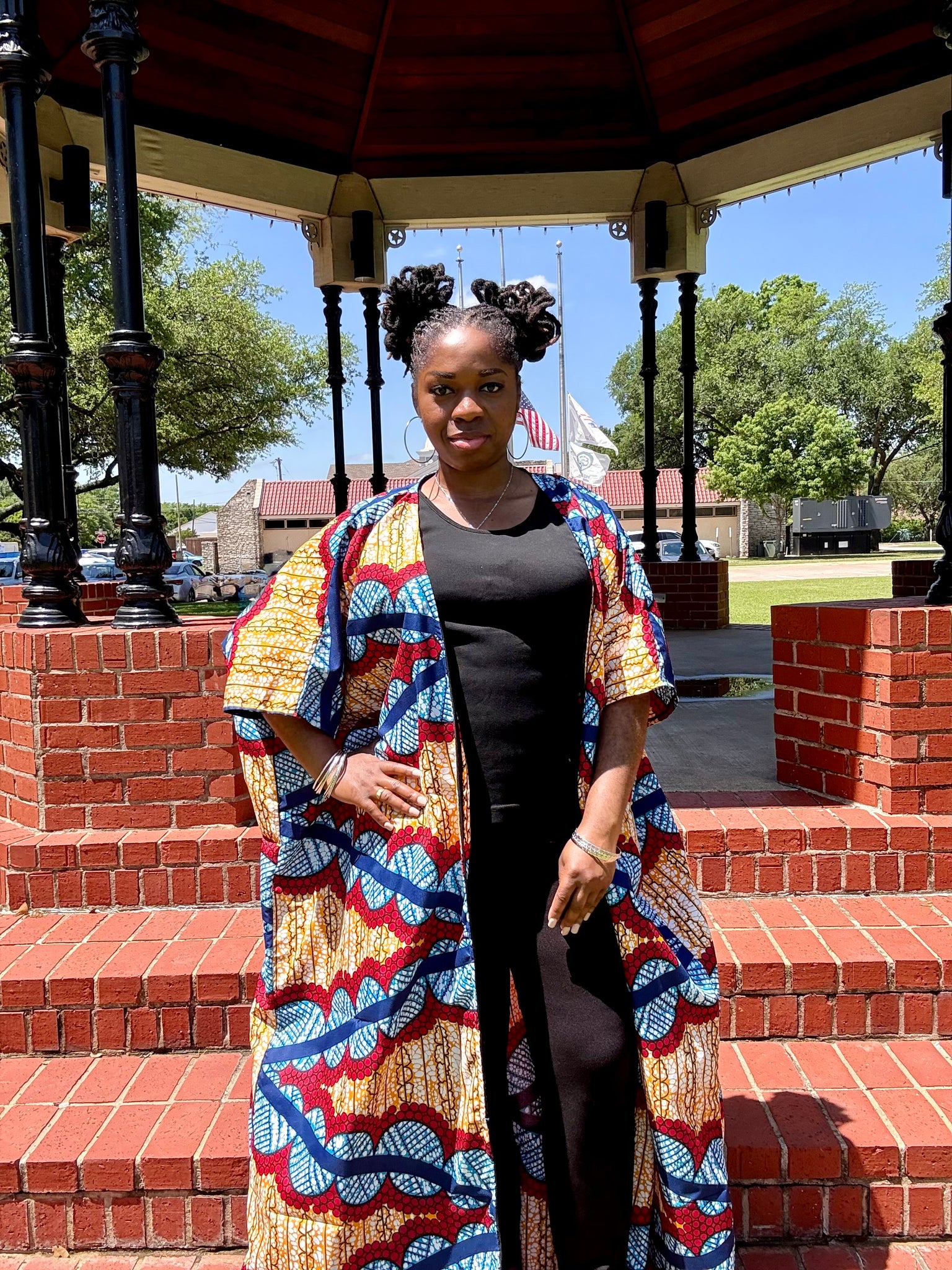 ADA Bold Ankara Print Duster Kimono – Vibrant African Wax Fabric Statement Piece