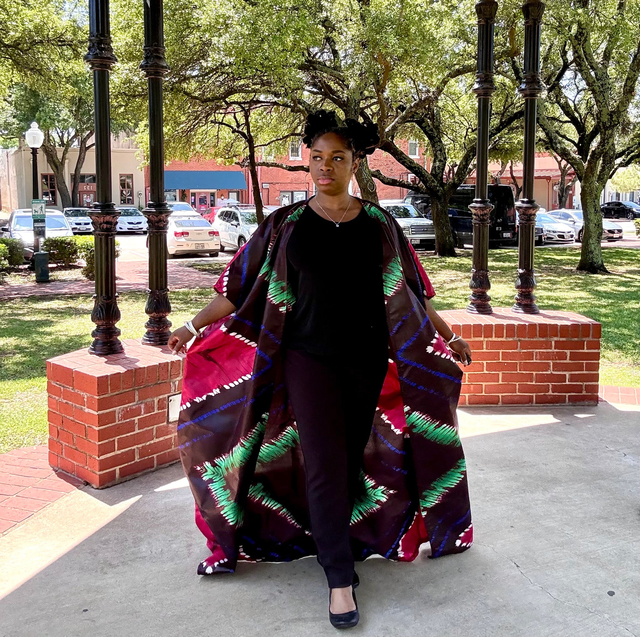 NYABO Elegant African-Inspired Kimono Robe – Handcrafted Vibrant Print