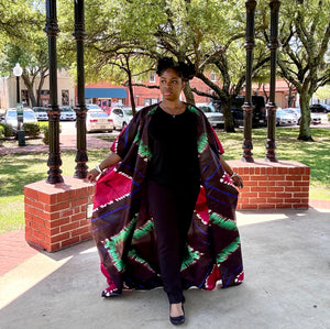 NYABO Elegant African-Inspired Kimono Robe – Handcrafted Vibrant Print