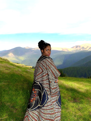 OTU Bold African Print Kimono Jacket - Handmade Ankara Outerwear for Women