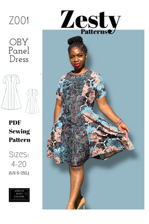 Oby Dress Sewing Pattern | PDF Download | Sizes 420 (US S2XL) | Zest Zesty-Couture Oby Dress Sewing Pattern | PDF Download | Sizes 420 (US S2XL) | Zest Zesty-Couture