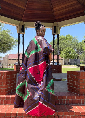 NYABO Elegant African-Inspired Kimono Robe – Handcrafted Vibrant Print