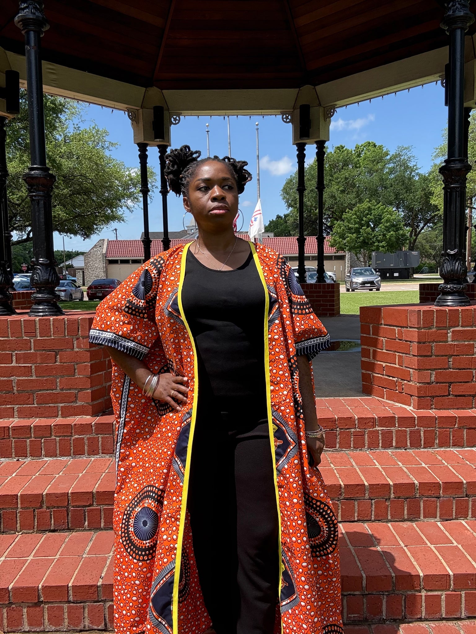OROMA Elegant African Print Kimono Duster – Perfect for Formal and Cultural Events