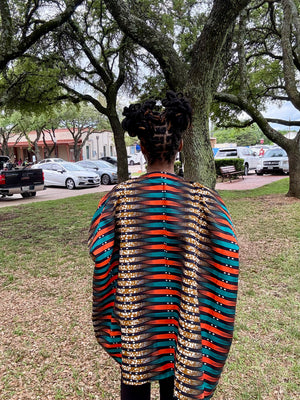 AMARA Vibrant African Print Kimono Jacket – Multicolor Ankara Open Front Duster