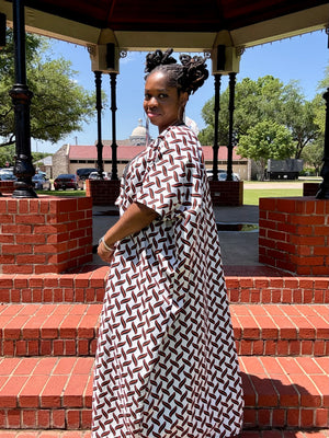 IJE Elegant African-Inspired Kimono Robe – Bold Geometric Print, Lightweight and Versatile
