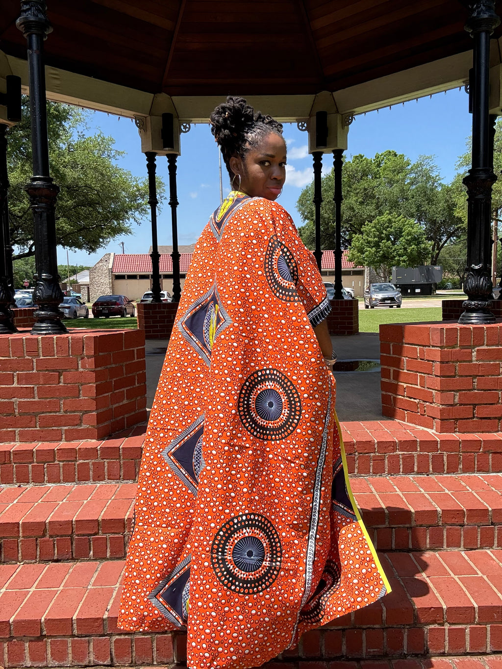 OROMA Elegant African Print Kimono Duster – Perfect for Formal and Cultural Events