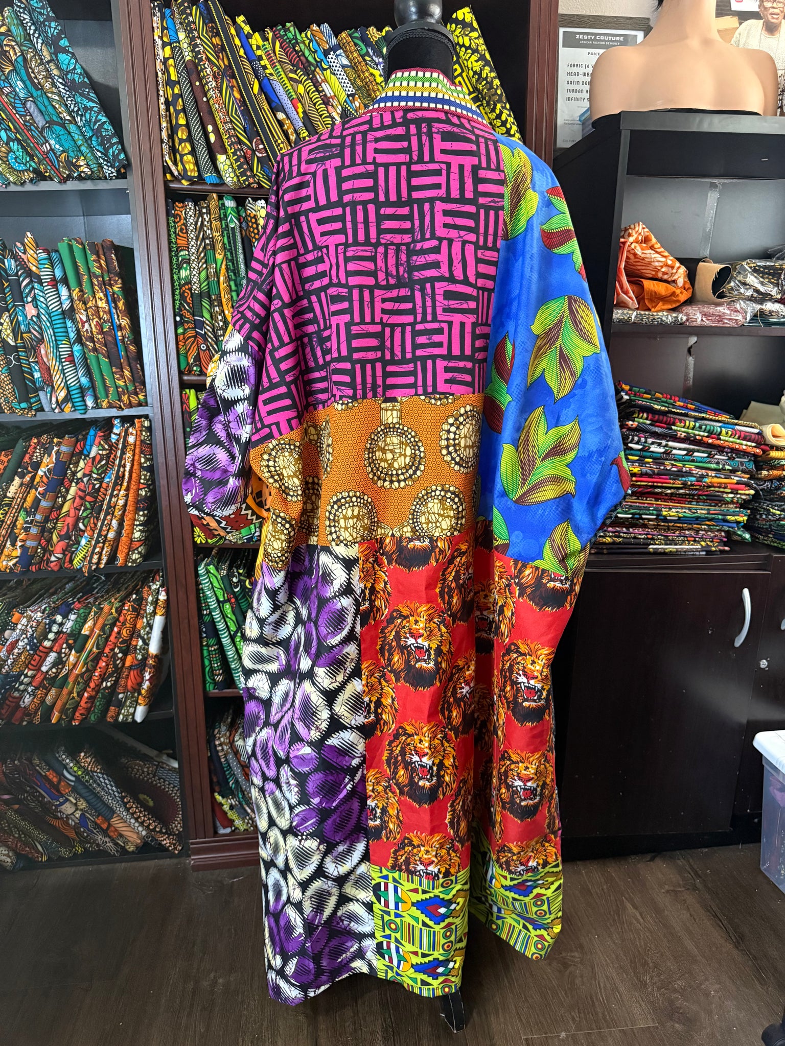 Custom Bold Ankara Patchwork Kimono Jacket | African Print Duster Coat and Pants