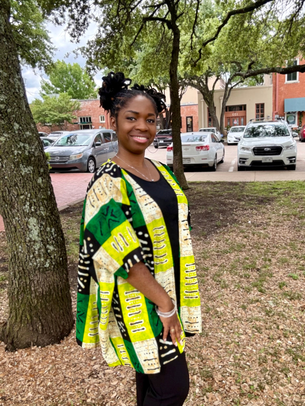 ONYE Vibrant African Print Kimono Jacket – Multicolor Ankara Open Front Duster