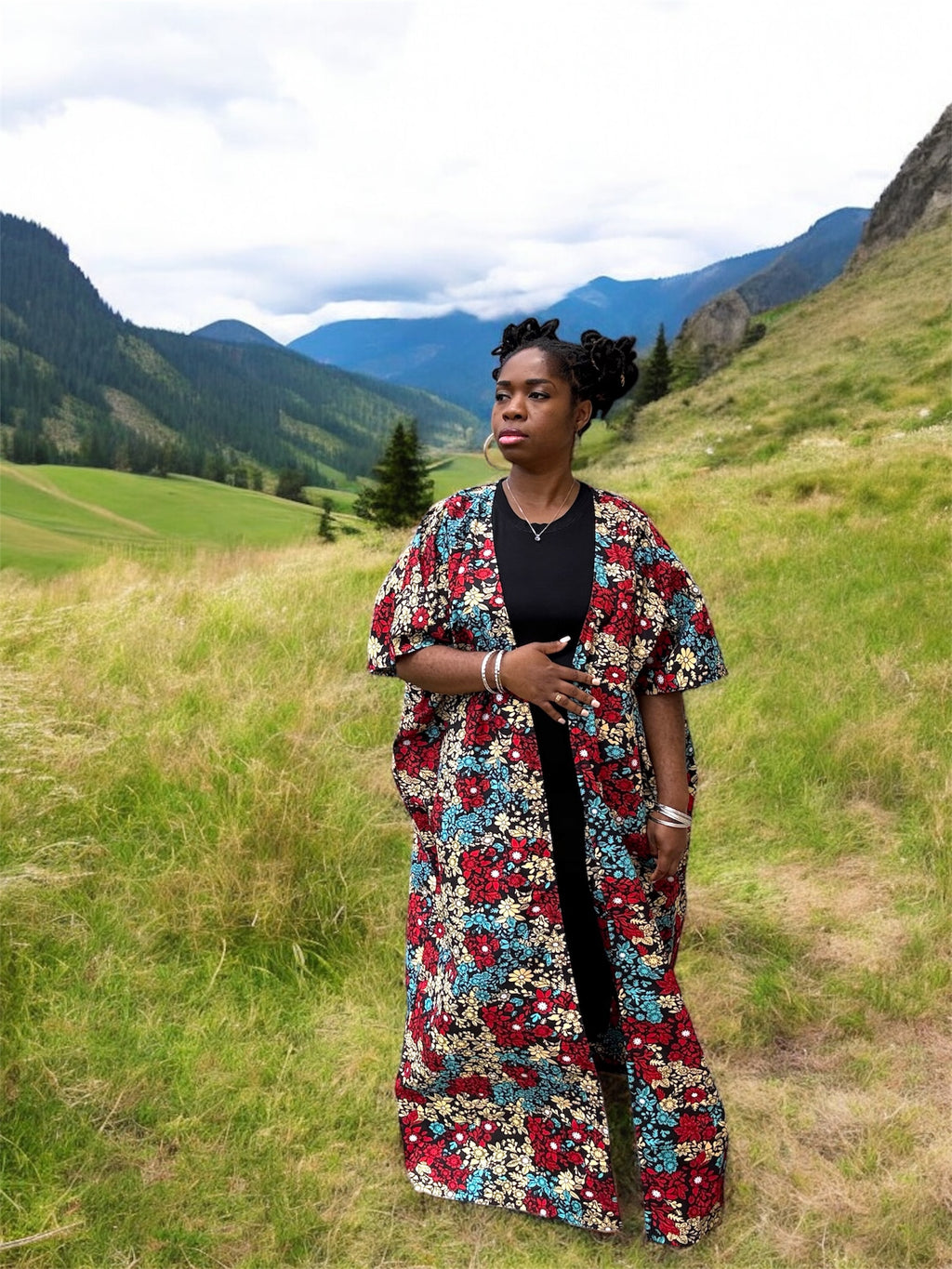 UKA Bold African Print Kimono Jacket - Handmade Ankara Outerwear for Women