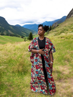 UKA Bold African Print Kimono Jacket - Handmade Ankara Outerwear for Women
