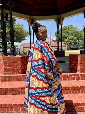ADA Bold Ankara Print Duster Kimono – Vibrant African Wax Fabric Statement Piece