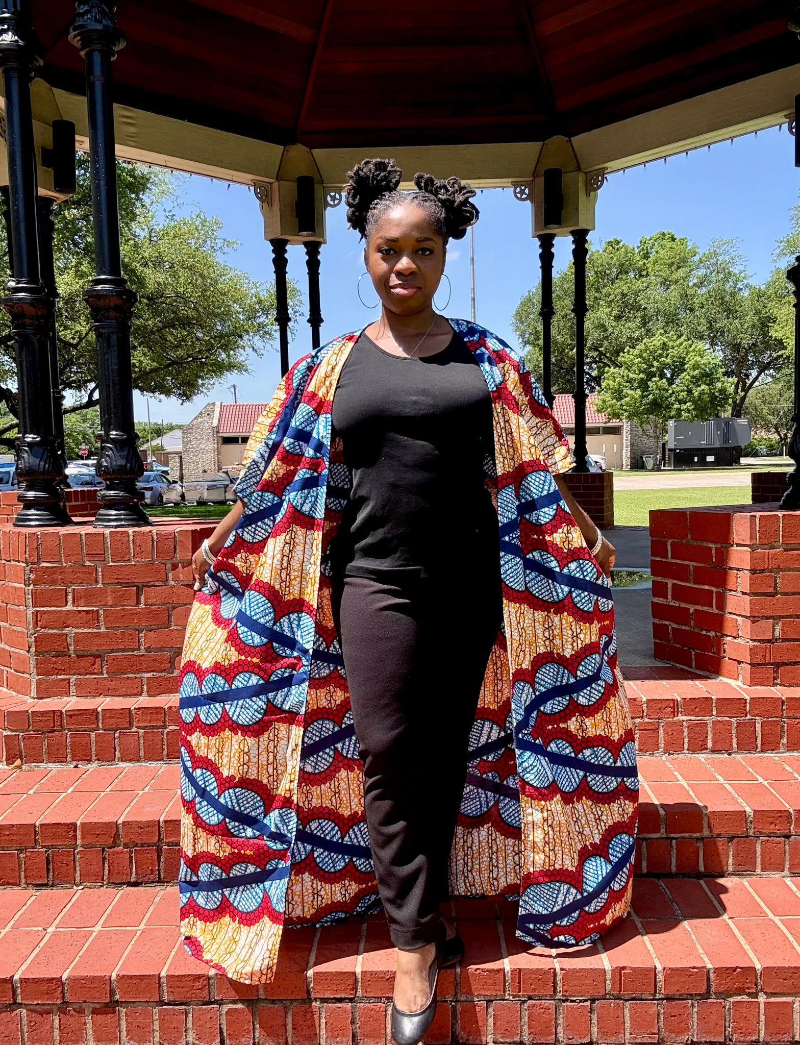 ADA Bold Ankara Print Duster Kimono – Vibrant African Wax Fabric Statement Piece