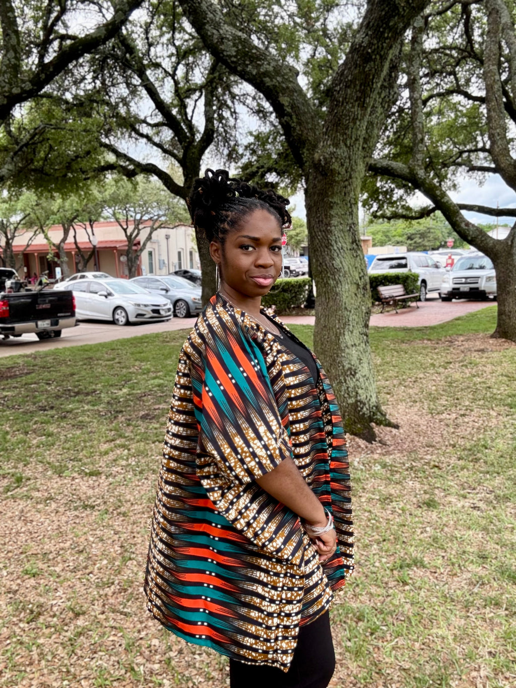 AMARA Vibrant African Print Kimono Jacket – Multicolor Ankara Open Front Duster