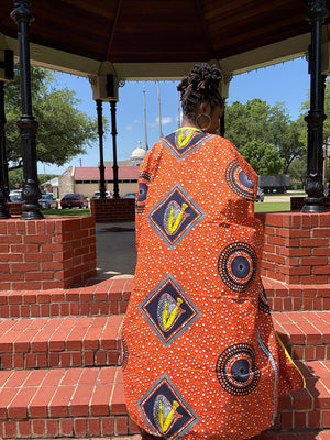 OROMA Elegant African Print Kimono Duster – Perfect for Formal and Cultural Events
