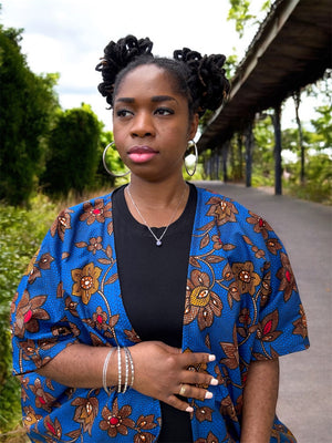ACHA Bold African Print Kimono Jacket - Handmade Ankara Outerwear for Women