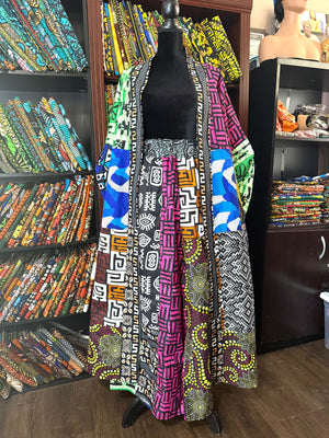 Custom Patchwork Kimono Jacket and Pants in Ankara