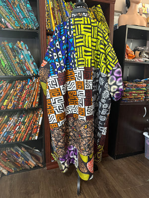 Custom Patchwork Kimono Jacket and Pants in Ankara