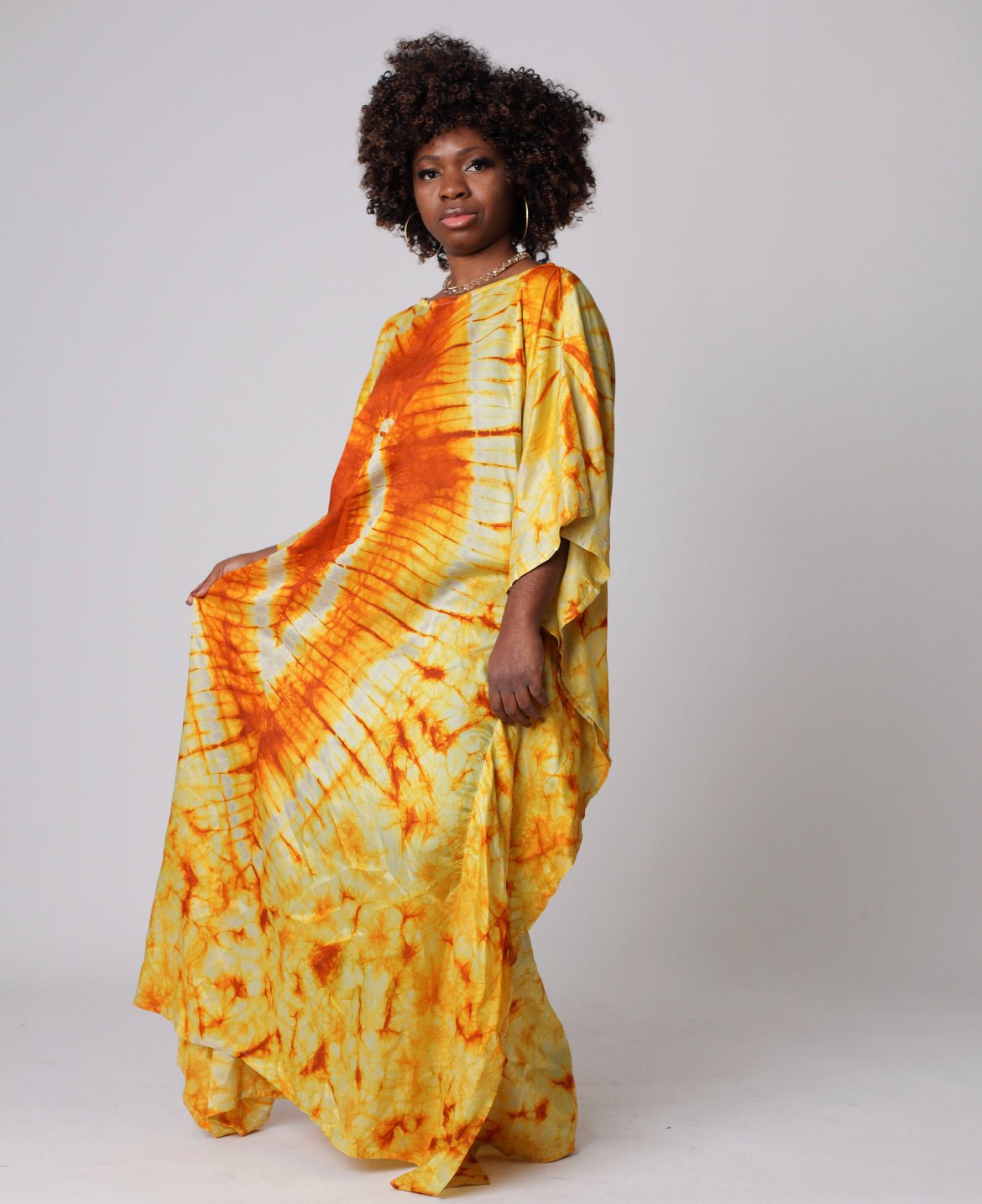 silk kaftan dresses for women Silk Adire Kaftan Custom Dress