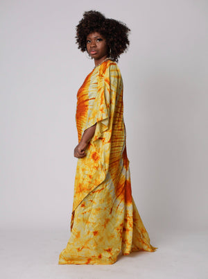 ADIRE SILK KAFTAN DRESS (To be Custom Made) - Zesty - Couture