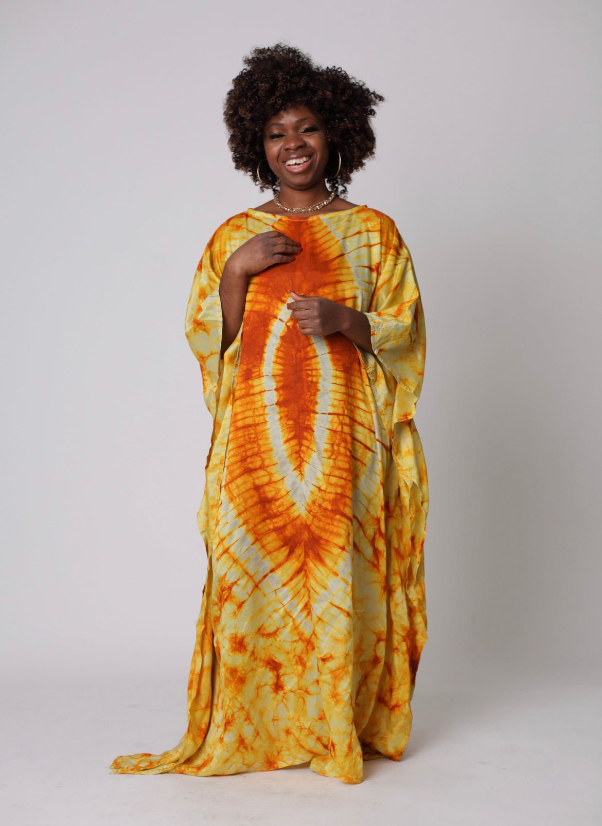 ADIRE SILK KAFTAN DRESS (To be Custom Made) ADIRE SILK KAFTAN DRESS (To be Custom Made)