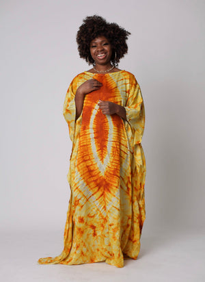 ADIRE SILK KAFTAN DRESS (To be Custom Made) - Zesty - Couture