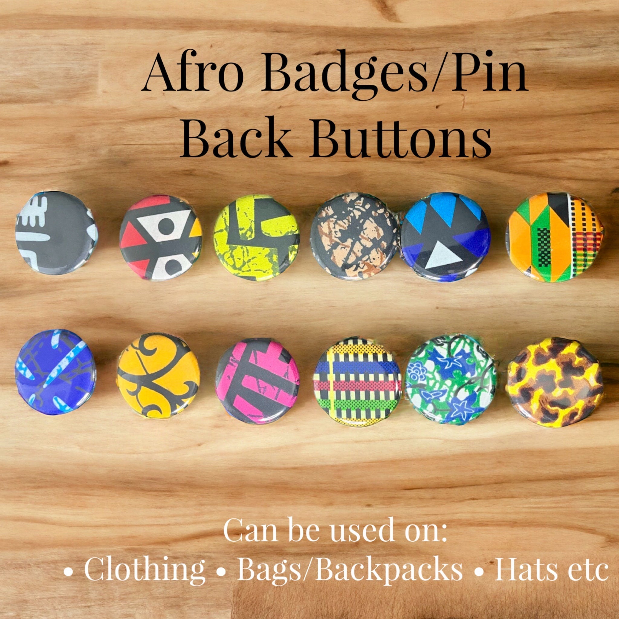 Afro Badges/Pin - Back Buttons - Zesty - Couture