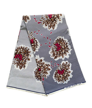 Ankara Fabric Red/Gray - Zesty - Couture