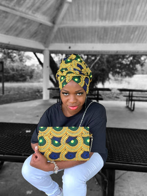 Ankara Purse and Head Wrap - Zesty - Couture