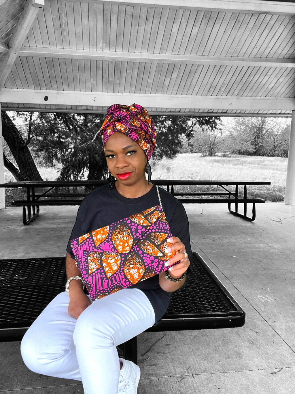 Ankara Purse and Head Wrap - Zesty - Couture