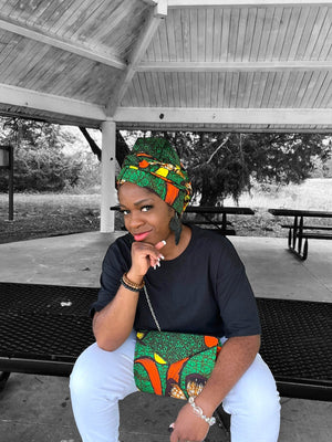 Ankara Purse and Head Wrap - Zesty - Couture