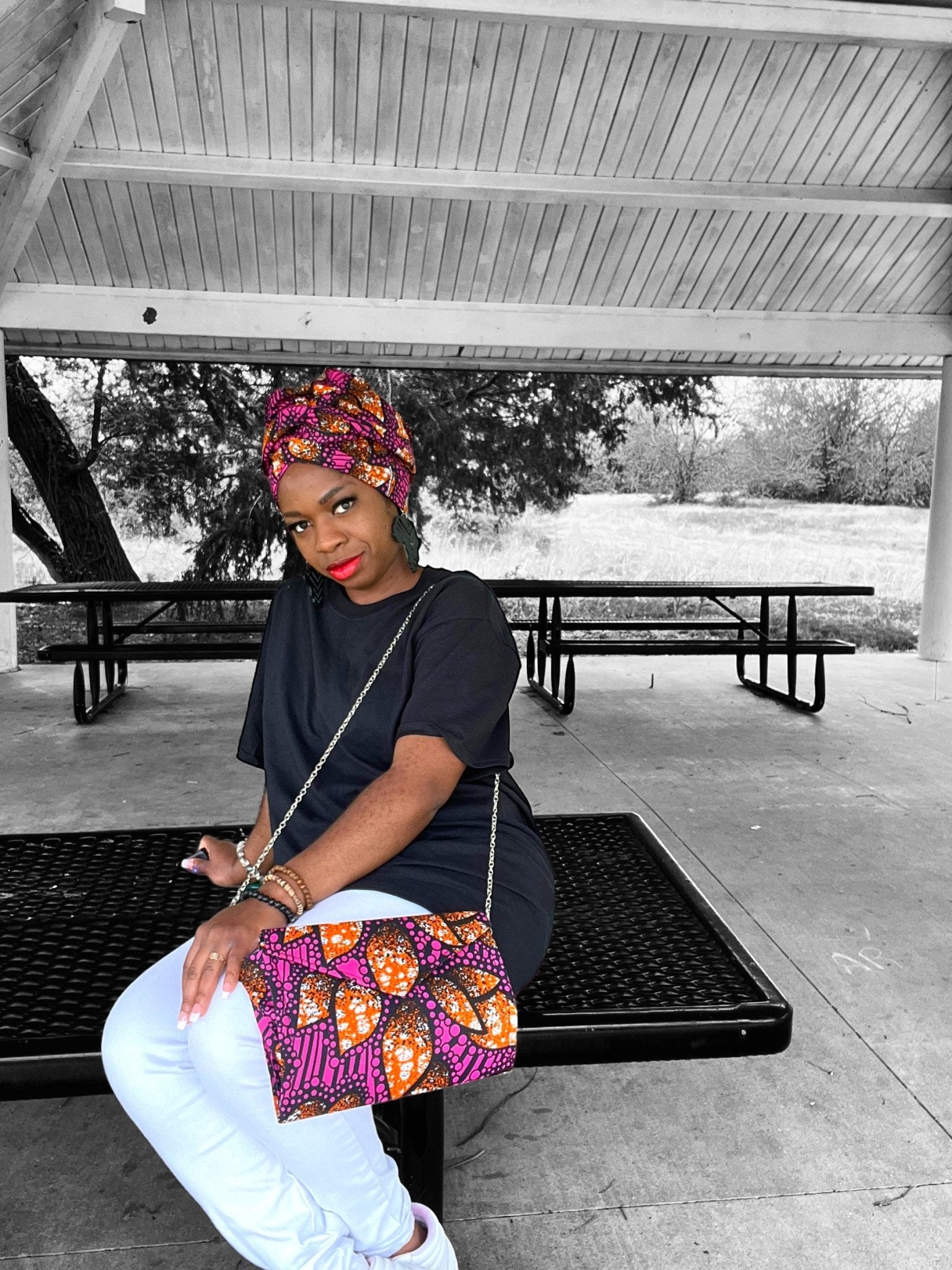 Ankara Purse and Head Wrap - Zesty - Couture