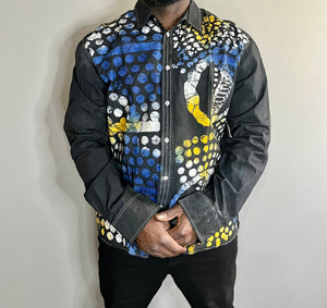 Batik Style African Men’s Shirt Size L - XL - Zesty - Couture