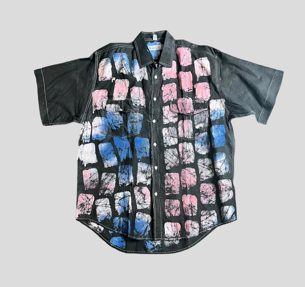 Batik Style African Men’s Shirt Size L - XL - Zesty - Couture