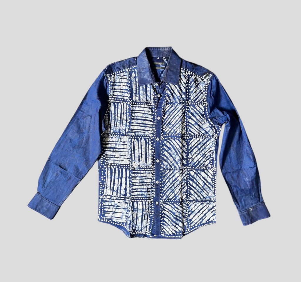 Batik Style African Men’s Shirt Size M - Zesty - Couture