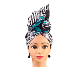 Brown/Turquoise Head - Wrap - Zesty - Couture