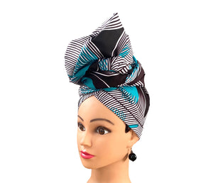 Brown/Turquoise Head - Wrap - Zesty - Couture