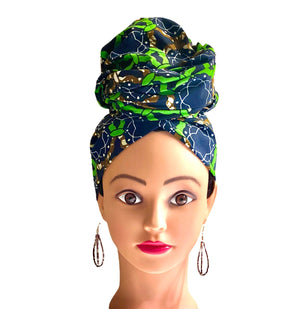 Greenish Blue Head Wrap - Zesty - Couture