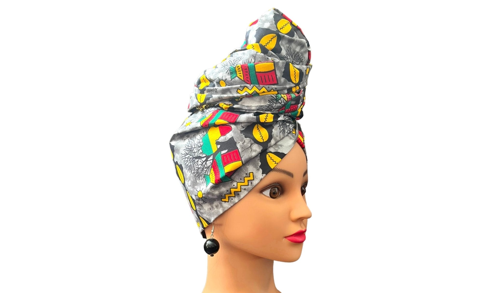 Grey/Red/Yellow Head - Wrap - Zesty - Couture