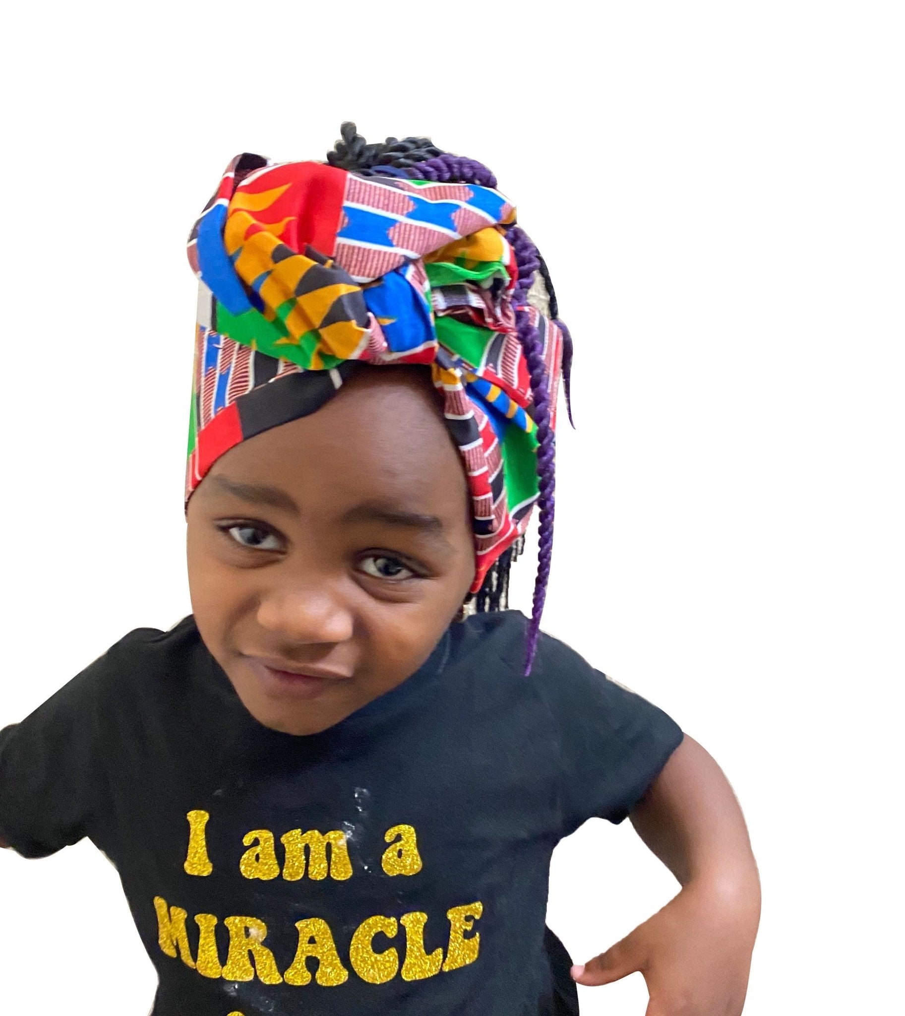 Kente Kids Head - wrap - Zesty - Couture