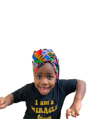 Kente Kids Head - wrap - Zesty - Couture