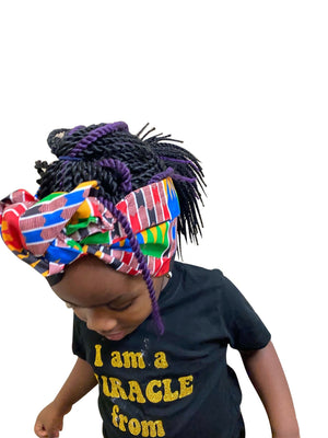 Kente Kids Head - wrap - Zesty - Couture