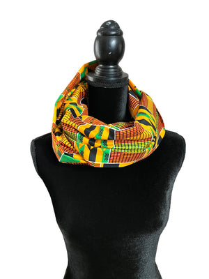 KENTE Orange Infinity Scarf - Zesty - Couture