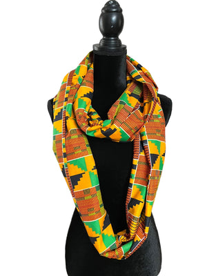 KENTE Orange Infinity Scarf - Zesty - Couture