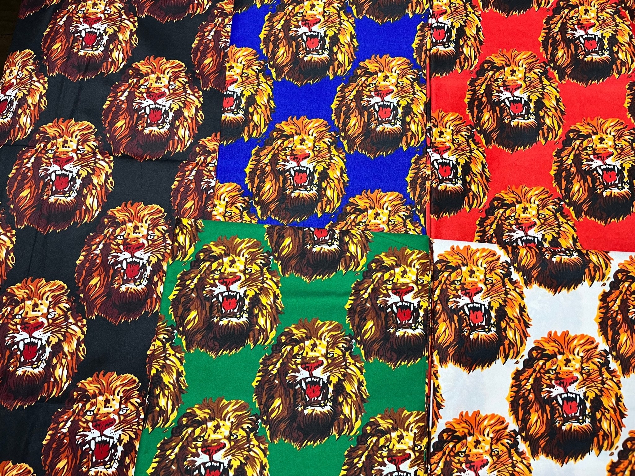 Lion Print Ankara Fabric 1 yard - Zesty - Couture