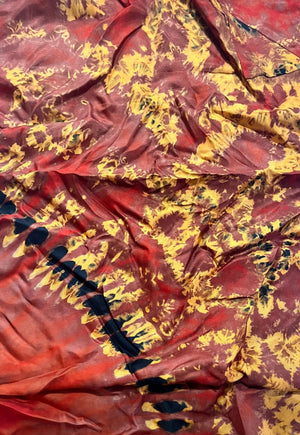 Silk Adire Fabric - Zesty - Couture